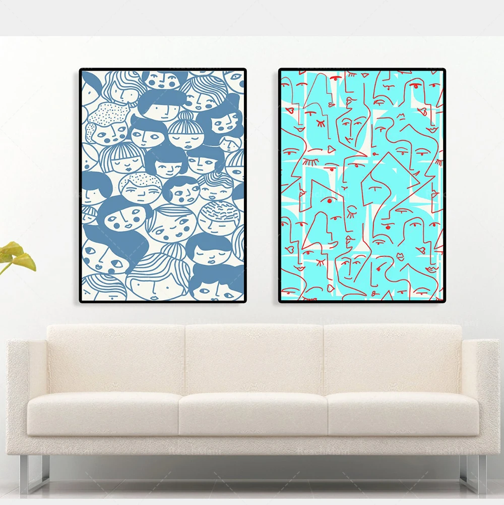 Interior Design Scandinavian - Ritratto Schizzo grafico Poster Art Déco,